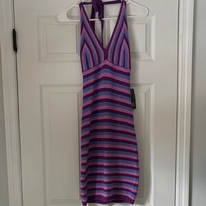 Wild Fable Multicolor Striped Backless Dress